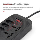 Extensão elétrica, filtro de linha, extensão de energia, tomada USB, plugue, plugue de água, filtro de linha brasileiro, 100-220V, 10A