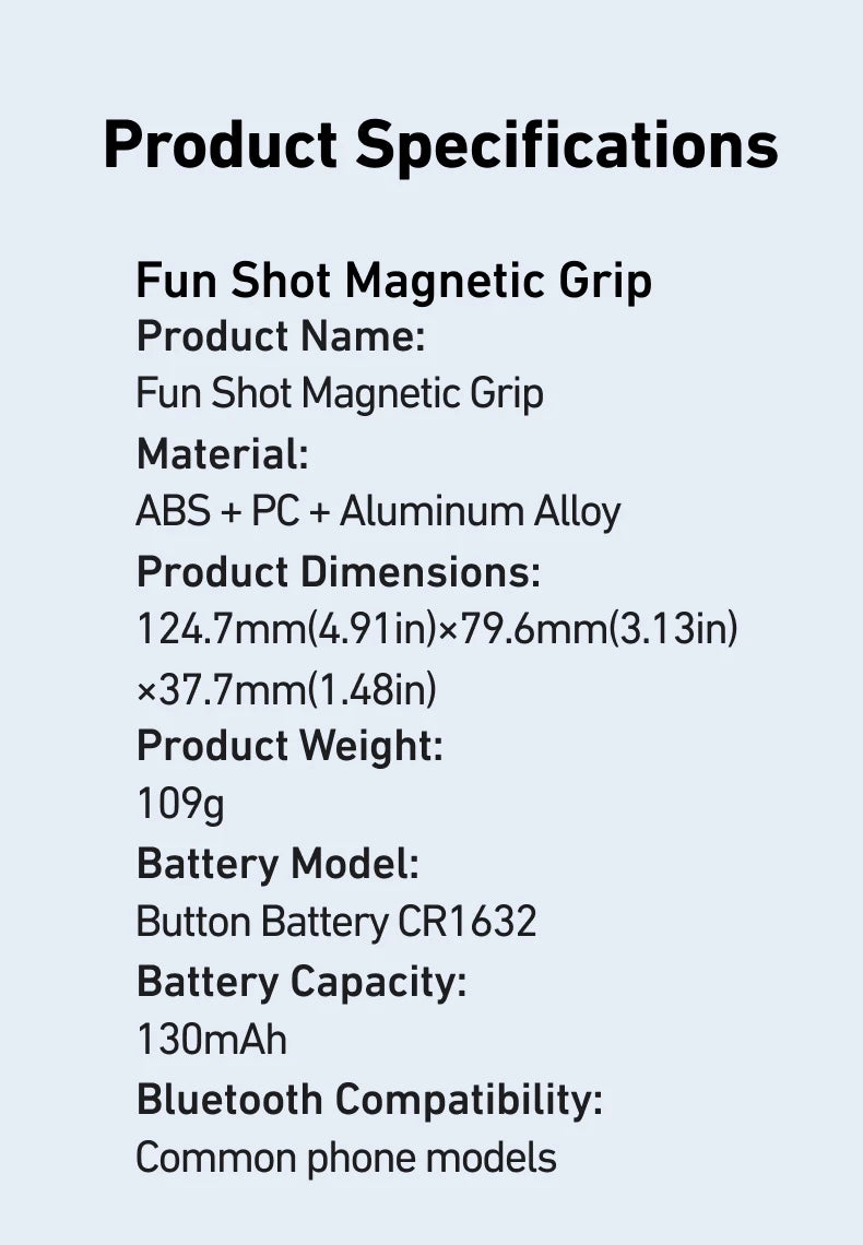 Suporte magnético para câmera de celular TELESIN, com alça de controle remoto para iPhone e Android.