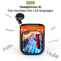 Tela Ultra HD] Fones de ouvido HTC NE20 Bluetooth V6 TWS Esportivos Sem Fio com Tradutor de IA, Microfone Intra-auricular com Redução de Ruído