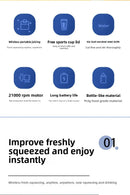 Liquidificador Portátil de Suco de Frutas Verão Pequeno Elétrico Pessoal Garrafa Mini Casa USB 6 Lâminas Copo Extrator de Suco para Cozinha