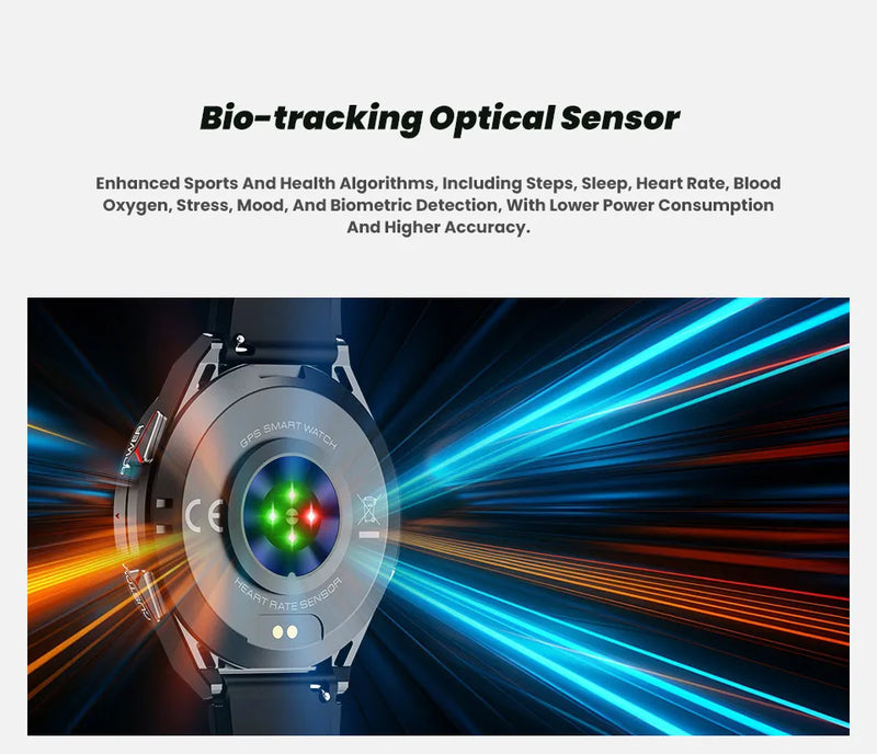 Novo Smartwatch GUHUAVMI Premium Original de 2025 com GPS, Tela AMOLED Ultra HD, GPS integrado, Chamadas Bluetooth e Resistente à Água até 10 ATM.