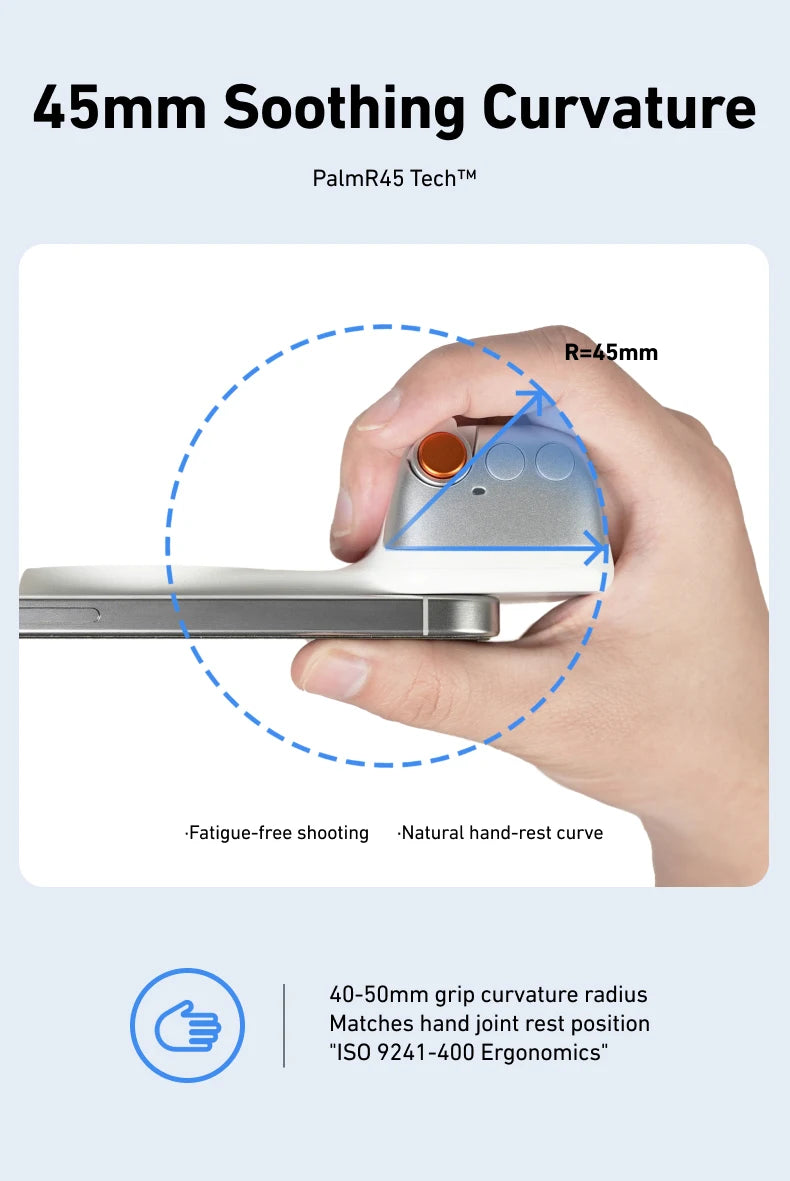 Suporte magnético para câmera de celular TELESIN, com alça de controle remoto para iPhone e Android.