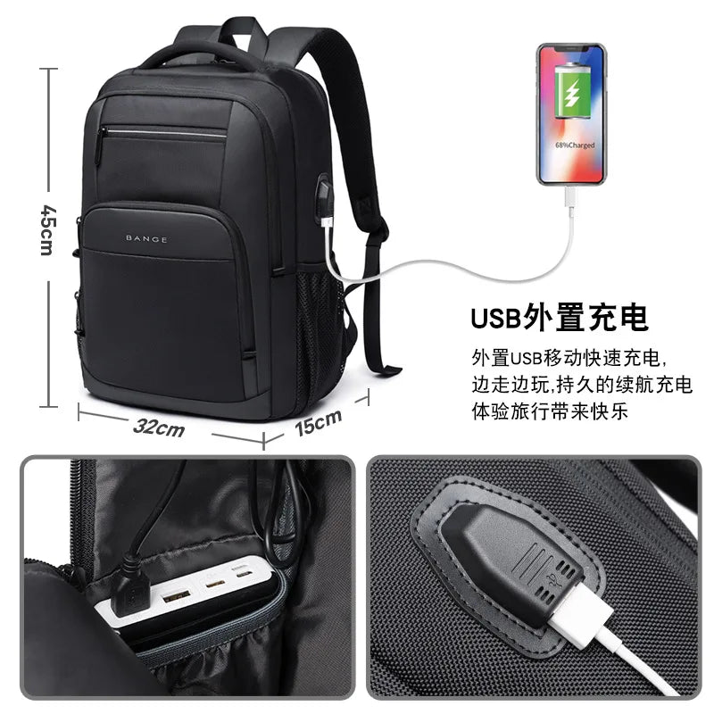 Mochila masculina Bange para laptop, mochila escolar para meninos, mochila tática para motociclismo, mochila esportiva para negócios e viagens.