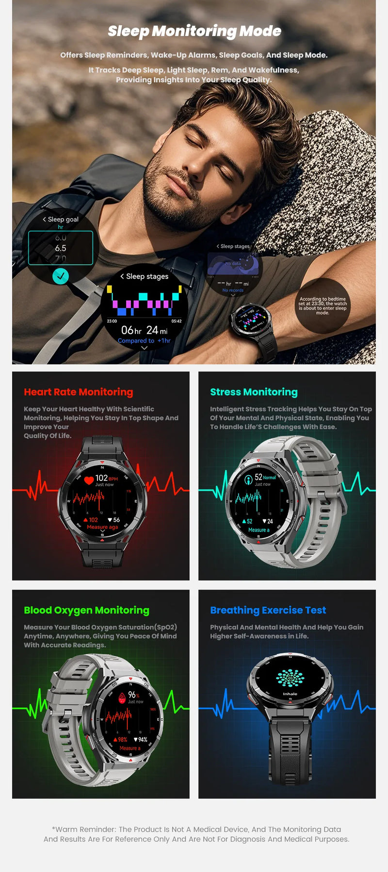 Novo Smartwatch GUHUAVMI Premium Original de 2025 com GPS, Tela AMOLED Ultra HD, GPS integrado, Chamadas Bluetooth e Resistente à Água até 10 ATM.