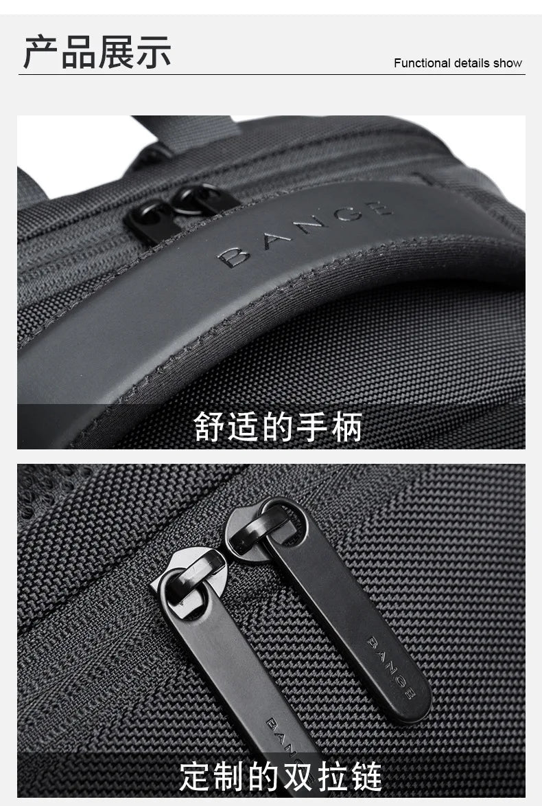 Mochila masculina Bange para laptop, mochila escolar para meninos, mochila tática para motociclismo, mochila esportiva para negócios e viagens.