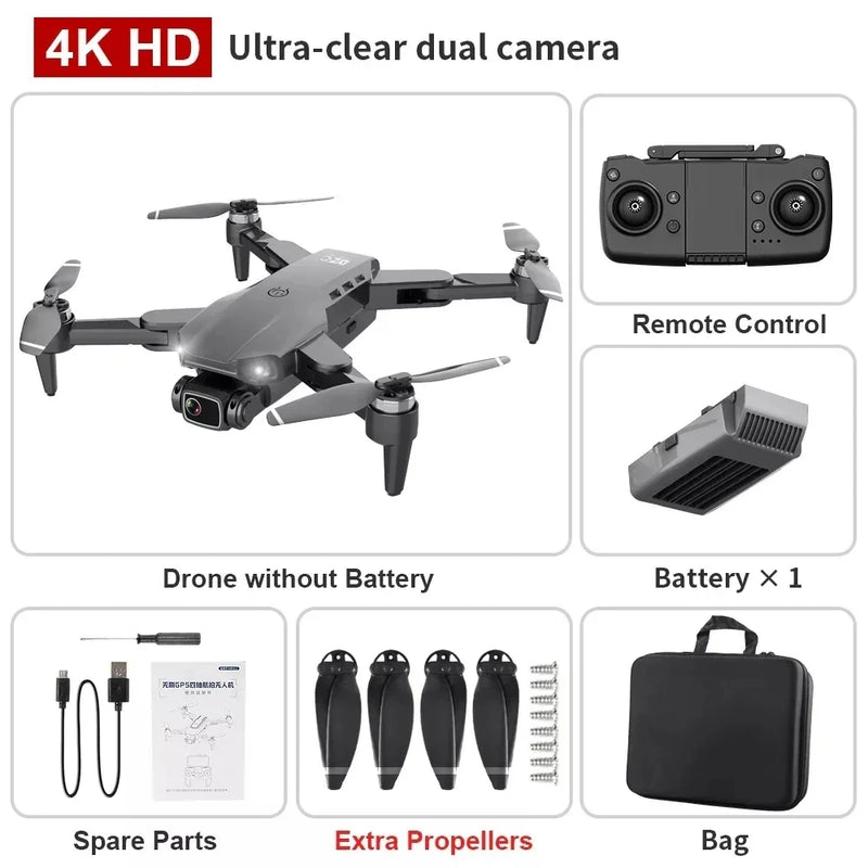 Drone L900 Pro 4K Profissional 5G GPS HD Câmera Dupla Fotografia Brushless Quadcopter Dobrável RC Alcance de 1,2KM Brinquedos Drones