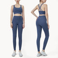 Conjunto de Yoga Feminino de Verão com Duas Peças: Top de Yoga com Costas Cruzadas em Nylon, Legging e Top Esportivo para Pilates e Fitness. Ideal para Pilates e Fitness.