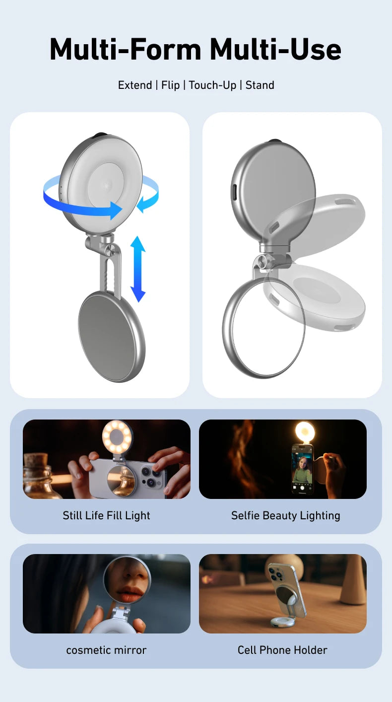Suporte magnético para câmera de celular TELESIN, com alça de controle remoto para iPhone e Android.