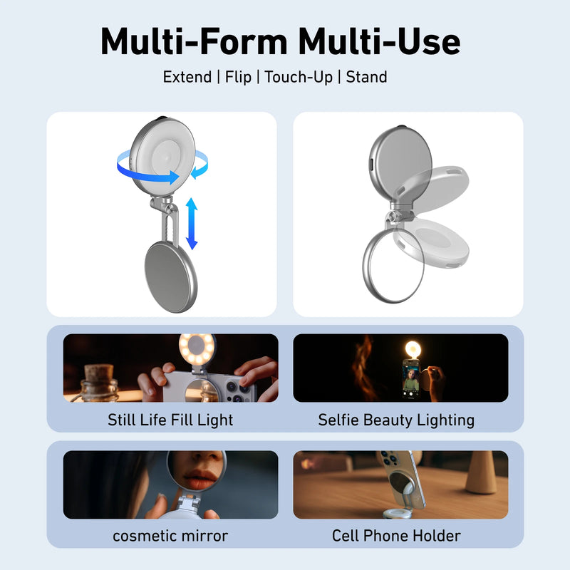 Suporte magnético para câmera de celular TELESIN, com alça de controle remoto para iPhone e Android.