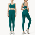 Conjunto de Yoga Feminino de Verão com Duas Peças: Top de Yoga com Costas Cruzadas em Nylon, Legging e Top Esportivo para Pilates e Fitness. Ideal para Pilates e Fitness.