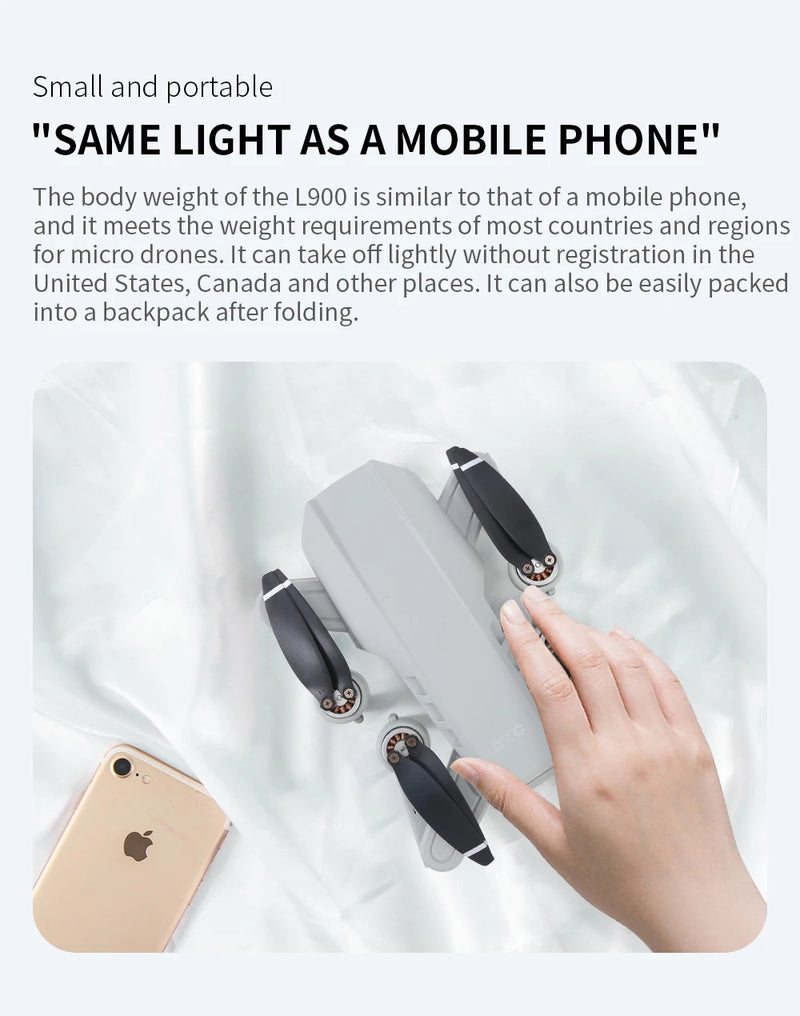 Drone L900 Pro 4K Profissional 5G GPS HD Câmera Dupla Fotografia Brushless Quadcopter Dobrável RC Alcance de 1,2KM Brinquedos Drones