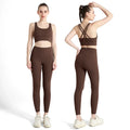 Conjunto de Yoga Feminino de Verão com Duas Peças: Top de Yoga com Costas Cruzadas em Nylon, Legging e Top Esportivo para Pilates e Fitness. Ideal para Pilates e Fitness.