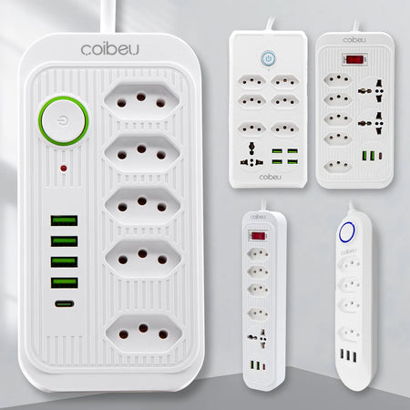 Extensão elétrica, filtro de linha, extensão de energia, tomada USB, plugue, plugue de água, filtro de linha brasileiro, 100-220V, 10A