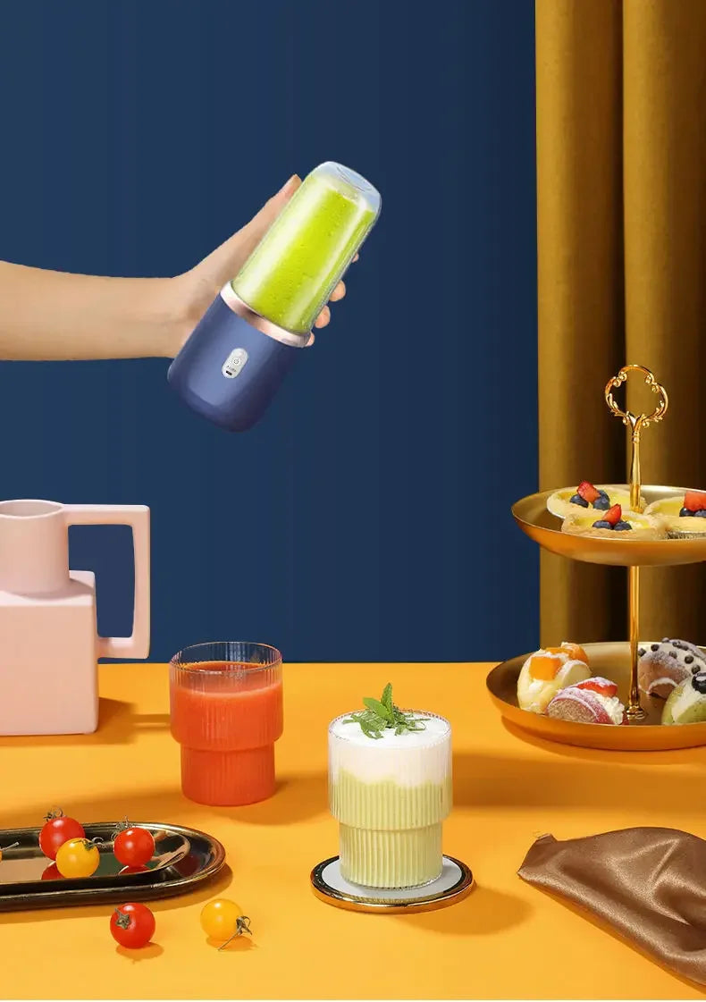 Liquidificador Portátil de Suco de Frutas Verão Pequeno Elétrico Pessoal Garrafa Mini Casa USB 6 Lâminas Copo Extrator de Suco para Cozinha