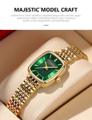 Relógio de pulso feminino CURRN 9093, quartzo, estilo casual, com diamantes, design simples, dourado e prateado, pulseira de aço. Ideal para presentear.