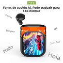 Tela Ultra HD] Fones de ouvido HTC NE20 Bluetooth V6 TWS Esportivos Sem Fio com Tradutor de IA, Microfone Intra-auricular com Redução de Ruído