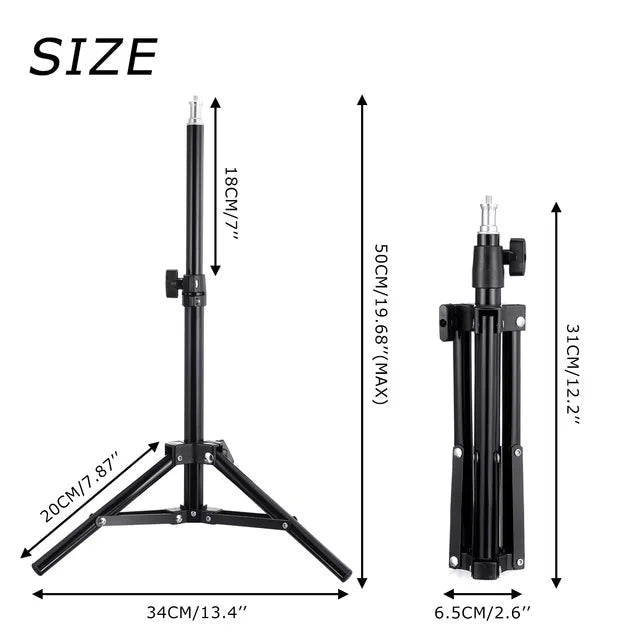 Anel de luz para selfie de 33 cm, tripé LED de 12 polegadas para celular, suporte para fotografia, luz circular de preenchimento, lâmpada LED colorida, tripé para maquiagem.