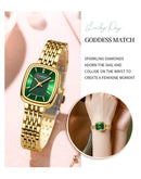 Relógio de pulso feminino CURRN 9093, quartzo, estilo casual, com diamantes, design simples, dourado e prateado, pulseira de aço. Ideal para presentear.