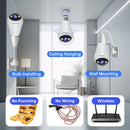 Câmera de Vídeo Interna Lenovo 3MP E27 Bulb IP WiFi, Câmera de Vigilância, Visão Noturna Colorida, Rastreamento por IA, Monitor de Bebê, Câmera de CFTV para Casa Inteligente