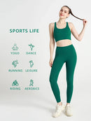 Conjunto de Yoga Feminino de Verão com Duas Peças: Top de Yoga com Costas Cruzadas em Nylon, Legging e Top Esportivo para Pilates e Fitness. Ideal para Pilates e Fitness.