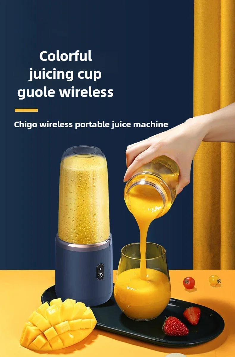 Liquidificador Portátil de Suco de Frutas Verão Pequeno Elétrico Pessoal Garrafa Mini Casa USB 6 Lâminas Copo Extrator de Suco para Cozinha