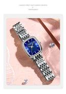 Relógio de pulso feminino CURRN 9093, quartzo, estilo casual, com diamantes, design simples, dourado e prateado, pulseira de aço. Ideal para presentear.