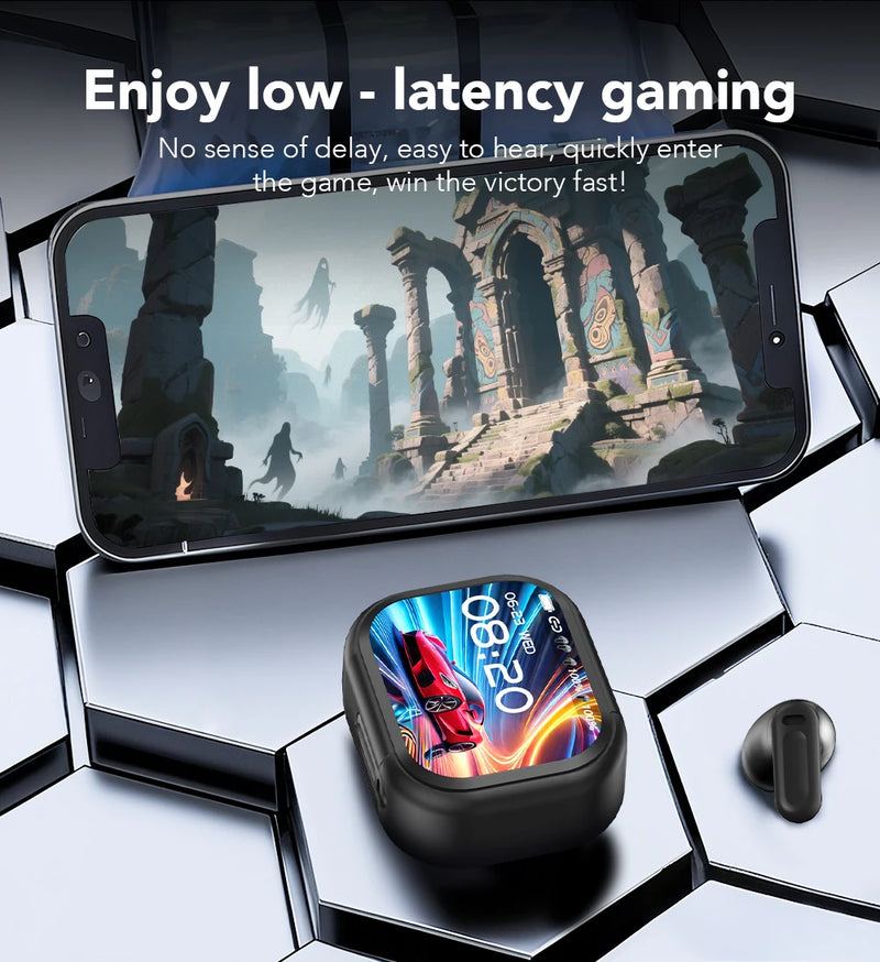 Tela Ultra HD] Fones de ouvido HTC NE20 Bluetooth V6 TWS Esportivos Sem Fio com Tradutor de IA, Microfone Intra-auricular com Redução de Ruído