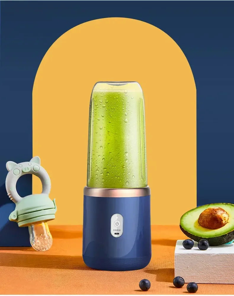 Liquidificador Portátil de Suco de Frutas Verão Pequeno Elétrico Pessoal Garrafa Mini Casa USB 6 Lâminas Copo Extrator de Suco para Cozinha