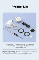 Suporte magnético para câmera de celular TELESIN, com alça de controle remoto para iPhone e Android.