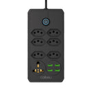 Extensão elétrica, filtro de linha, extensão de energia, tomada USB, plugue, plugue de água, filtro de linha brasileiro, 100-220V, 10A