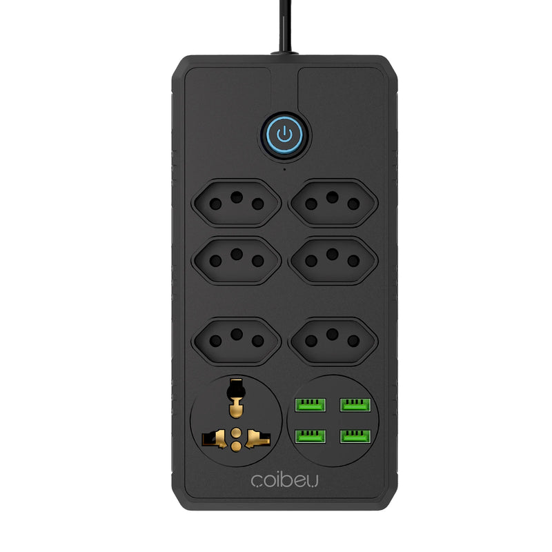 Extensão elétrica, filtro de linha, extensão de energia, tomada USB, plugue, plugue de água, filtro de linha brasileiro, 100-220V, 10A